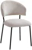 Vente-unique - ALAYIS Stuhl Samt Beige - B 60 cm x H 83 cm x L 53 cm Bild 4
