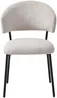 Vente-unique - ALAYIS Stuhl Samt Beige - B 60 cm x H 83 cm x L 53 cm Bild 3