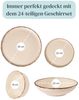 PURE LIVING INTERIOR DESIGN Geschirr-Set Steingut Geschirrset 6 Personen Rustic 24 tlg. TESTSIEGER, Hochwertige (24-tlg), 6 Personen, Steingut, Authentischer Landhausstil, Reaktive Glasur – jedes Stück ein Unikat,… Bild 3