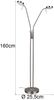 Moderne LED Stehlampe MONZA dimmbar, 2-flammig Silber, Höhe 160cm Bild 4