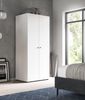Kleiderschrank 2-türig (B/H/T: 80x176x51 cm) in weiß Nachbildung Bild 5