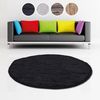 Flickenteppiche Leder Rund 150cm schwarz Bild 2