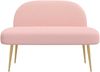 vidaXL Gepolsterte Bank mit Rückenlehne Rosa 110 x 60 x 76 cm Bouclé 42040772 Bild 3