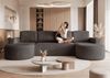 Wohnlandschaft mit Schlaffunktion Sofa ARLET in Stoff Riviera Dunkelgrau Bild 2