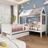 Bett 90x200 cm aus Massivholz im Haus‑Design mit Stauraum und Lattenrost Bild 5