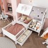 Bett 90x200 cm aus Massivholz im Haus‑Design mit Stauraum und Lattenrost Bild 3