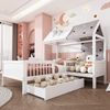 Bett 90x200 cm aus Massivholz im Haus‑Design mit Stauraum und Lattenrost Bild 2