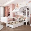Bett 90x200 cm aus Massivholz im Haus‑Design mit Stauraum und Lattenrost Bild 2