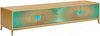 KAWOLA Lowboard LAGO TV-Board 4 Türen Glas grün Fuß Edelstahl goldfarben 42 x 40 x 200 cm Bild 3