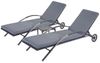2er-Set Sonnenliege HWC-E27, Relaxliege Gartenliege, Poly-Rattan ~ schwarz Kissen dunkelgrau Bild 3