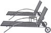 2er-Set Sonnenliege HWC-E27, Relaxliege Gartenliege, Poly-Rattan ~ schwarz Kissen dunkelgrau Bild 4