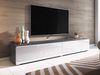 TV-Lowboard Stone 180, mit weißer LED Beleuchtung, Farbe: Matera / Weiß Hochglanz Bild 3