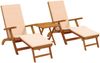 vidaXL Liegestuhl zum Verstellen und Klappen 3 pcs Beige 3415410 Bild 2