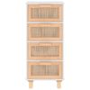 vidaXL Sideboard Massivholz Kiefer und Natur-Rattan Weiß/Beige, 40 x 30 x 90 cm Bild 5