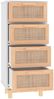 vidaXL Sideboard Massivholz Kiefer und Natur-Rattan Weiß/Beige, 40 x 30 x 90 cm Bild 4