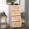vidaXL Sideboard Massivholz Kiefer und Natur-Rattan Weiß/Beige, 40 x 30 x 90 cm Bild 3