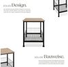 tectake Beistelltisch Couchtisch Grimsby 40x40x55,5cm (1-St, 1 tlg), Stilvoller Beistelltisch mit Ablage und Gitterkorb im Factory Look Bild 3