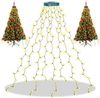 LMaxhome LED-Lichterkette Baumbeleuchtung Wasserfall Lichterkette mit Sterne Weihnachtsbaum Deko, 3M, 490-flammig, 8 Modi Timer, Topper Star, Wasserdicht, Aussen, Innen Bild 5