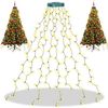 LMaxhome LED-Lichterkette Baumbeleuchtung Wasserfall Lichterkette mit Sterne Weihnachtsbaum Deko, 3M, 490-flammig, 8 Modi Timer, Topper Star, Wasserdicht, Aussen, Innen Bild 4