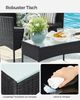 Songmics Gartenmöbel-Set mit Bank, Tisch & Stühle, Polyrattan, Schwarz / Grau Bild 3