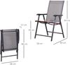 Stuhl 58x64x94 cm, 2er-Set faltbar, Metallrahmen mit Textilene, grau Bild 3