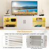 COSTWAY TV-Schrank mit LED & verstellbaren Glasregalen, Fernsehtisch 195 cm Bild 3