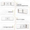 COSTWAY TV-Schrank mit LED & verstellbaren Glasregalen, Fernsehtisch 195 cm Bild 4