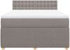 vidaXL Boxspringbett mit Matratze Taupe 160x200 cm Stoff 3287525 Bild 4