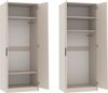 Marmex Möbel Grant 13C Zweitüriger Kleiderschrank mit Kleiderstange und Einlegeböden, laminierte Spanplatte, cashmere, 75x195x54 cm Bild 3