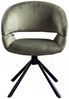 KAWOLA Esszimmerstuhl LARA Drehstuhl Velvet olivgrün 82 x 62 x 61 cm Bild 3
