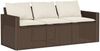 vidaXL 2-tlg. Garten-Essgruppe mit Kissen Braun Poly Rattan 366330 Bild 4