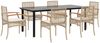 vidaXL 7-tlg. Garten-Essgruppe mit Kissen Beige Poly Rattan 3213636 Bild 2