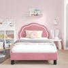 vidaXL Kinderbettgestell mit Kopfteil Rosa 80 x 200 cm Samt 42010911 Bild 3