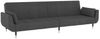 Schlafsofa 2-Sitzer mit 2 Kissen Dunkelgrau Samt [337583] Bild 5