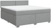 vidaXL Boxspringbett mit Matratze Hellgrau 180x200 cm Stoff 3288260 Bild 3