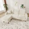 3-Sitzer Ecksofa B 166 x T 118 x H 77 cm, modular mit Baumwoll-Leinenbezug Bild 3