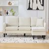 3-Sitzer Ecksofa B 166 x T 118 x H 77 cm, modular mit Baumwoll-Leinenbezug Bild 2