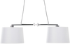 'Fucino' Hängeleuchte Weiß Metall 2-flammig Stoffschirme in Trommelform Minimalistisches Design Vintage Stil für Wohn- Schlaf- und Esszimmer Bild 1
