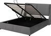 Polsterbett 140x190 cm mit hydraulischem Stauraum – Doppelbett aus Samt in Grau Bild 4