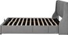 Polsterbett 140x190 cm mit hydraulischem Stauraum – Doppelbett aus Samt in Grau Bild 5