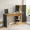 Dmora Schreibtisch Angaga, Mehrzweckschreibtisch, Bürotisch für PC, Eckschreibtisch, 152x40h120 cm, Eiche und Schwarz Bild 2