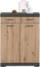 FMD Möbel - BRISTOL 100 - Garderobenkommode mit 2 Türen u. 2 SK - melaminharzbeschichtete Spanplatte - Matera / Artisan Oak - 80 x 109,1 x 34,9cm Bild 2
