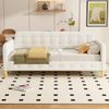 Sofabett 90x200 cm, Tagesbett mit Knopfnagelverzierung, modernes Design,bequemes Schlafsofa für Gäste, Wohnzimmer- oder Schlafzimmer-Möbel,Beige Bild 4