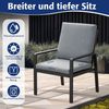 MeXo Gartenlounge-Set Garten-Essgruppe, (Gartenmöbel Set Aluminium, 7-tlg, 6x Sessel, 1x Esstisch, inkl. Auflagen, Polywood Tischplatte), Outdoor Loungemöbel Sitzgruppe Essgruppe Garnitur für 6 Personen Bild 3