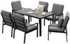 MeXo Gartenlounge-Set Garten-Essgruppe, (Gartenmöbel Set Aluminium, 7-tlg, 6x Sessel, 1x Esstisch, inkl. Auflagen, Polywood Tischplatte), Outdoor Loungemöbel Sitzgruppe Essgruppe Garnitur für 6 Personen Bild 5