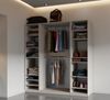 Marmex Möbel TRES 05C Hochregal mit Einlegeböden, offener Kleiderschrank mit Ablagen für Kleidung, Schuhe, laminierte Spanplatte, graubeige cashmere, 50x206x51 cm Bild 4