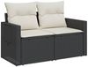 vidaXL Gartensofa mit Kissen 2-Sitzer Schwarz Poly Rattan 366005 Bild 4