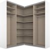 Rauch Möbel Quadra Schrank Eckschrank Schwebetürenschrank, Hochglanz Weiß / Weiß, 4-trg. mit Spiegel, inkl. 2 Kleiderstangen, 12 Einlegeböden, BxHxT 181 x 229 x 187 cm Bild 3
