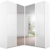 Rauch Möbel Quadra Schrank Eckschrank Schwebetürenschrank, Hochglanz Weiß / Weiß, 4-trg. mit Spiegel, inkl. 2 Kleiderstangen, 12 Einlegeböden, BxHxT 181 x 229 x 187 cm Bild 2