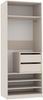 Marmex Möbel TRES 03C offener Schlafzimmerschrank mit Kleiderstange und Einlegeböden, Garderobenschrank ohne Türen, laminierte Spanplatte, graubeige cashmere, 80x206x51 cm Bild 4